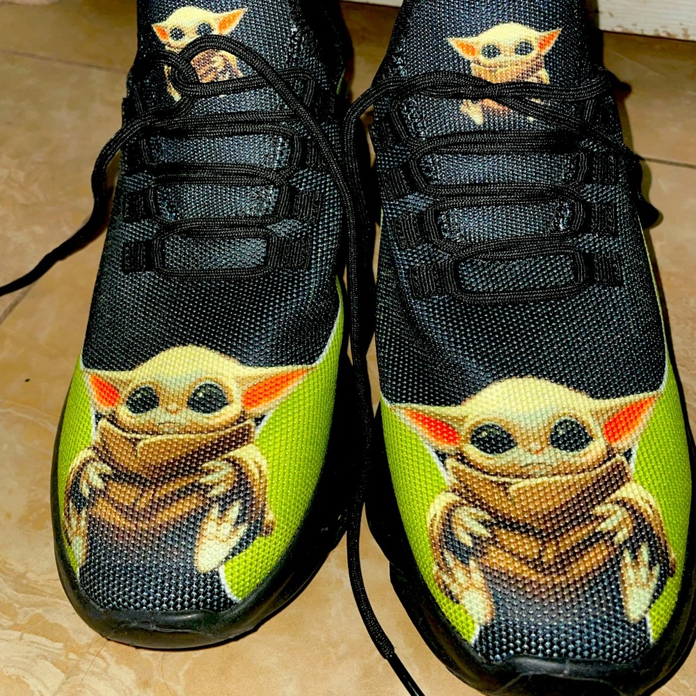 Baby yoda black shoes